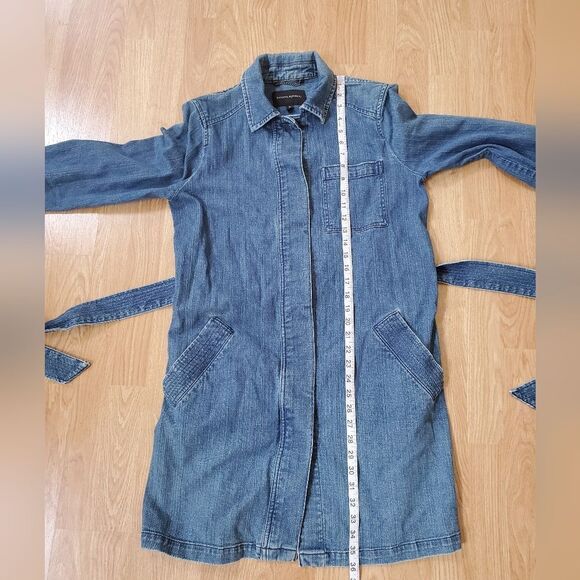 Banana Republic Denim Waist Tie Button Up Dress sz Med - Picture 8 of 11